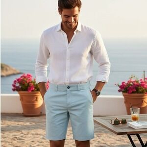 ONeill Jaxson Stretch Walkshorts Mens Light Blue Chino Shorts Size 32 New